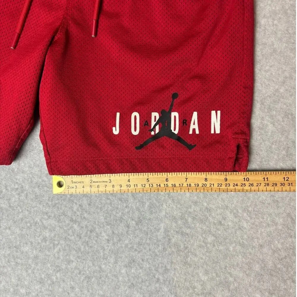 Jordan Shorts Men's S Athletic Mesh Red Black Basketball Sportswear